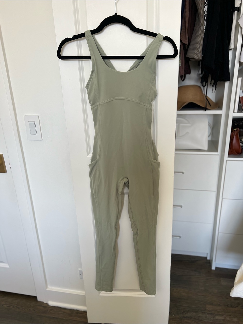 Aritzia TNA Scoop Neck Olive Green Athletic Jumpsuit